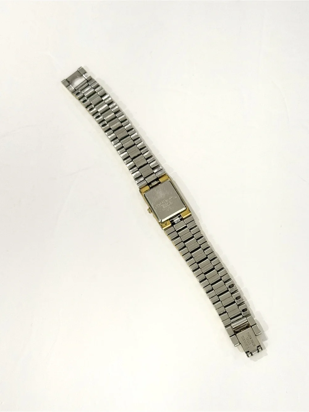 Vintage Elgin Diamond Watch Quartz Gold-tone Womens Wristwatch Black Dial